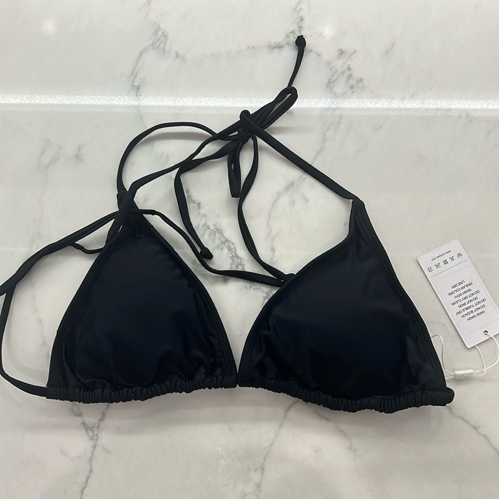 Black Women’s Size L Triangle Bikini Top